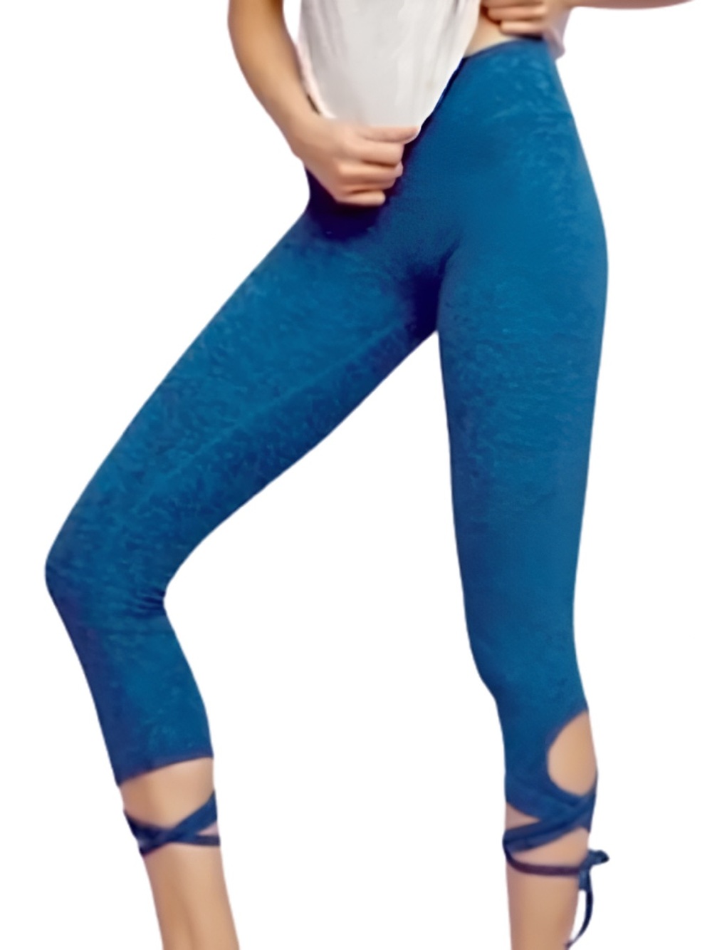 Beyond Yoga Spacedye Wrap Tie Ankle Crop Leggings – Size Small – Teal – EUC